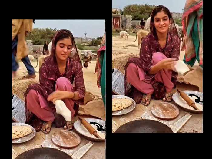 Roti making girl