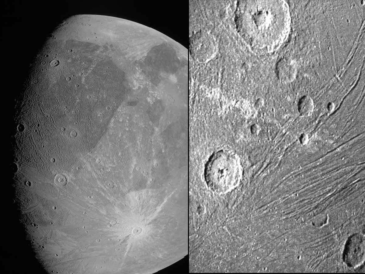 Nasa Juno Probe Takes First Close Up Images Of Jupiter Largest Moon Ganymede न स क ज न य न न ब हस पत क सबस बड च द रम क भ ज पहल तस व र द ख अद भ त नज र Navbharat