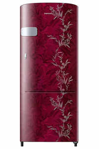 samsung single door 192 litres 2 star refrigerator mystic overlay red rr20a1y1b6r