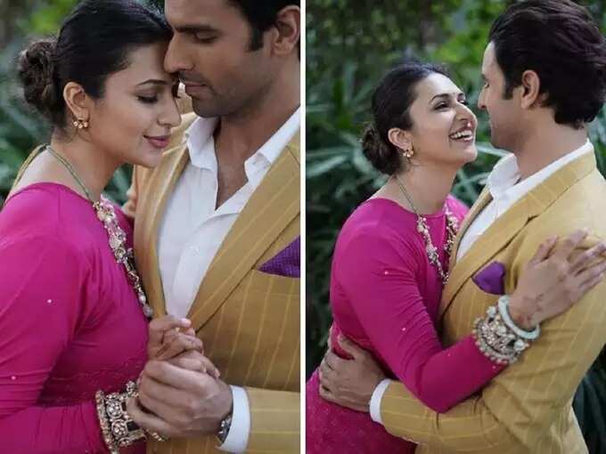 Divyanka Tripathi Glamorous Traditional Saree Look: अभिनेत्री गुलाबी रंगाच्या साडीमध्ये दिसतेय प्रचंड सुंदर, पतीसोबतचे रोमँटिक फोटो केले शेअर - divyanka tripathi dahiya looks pretty and stunning in rani pink bandhani organza saree latest photoshoot