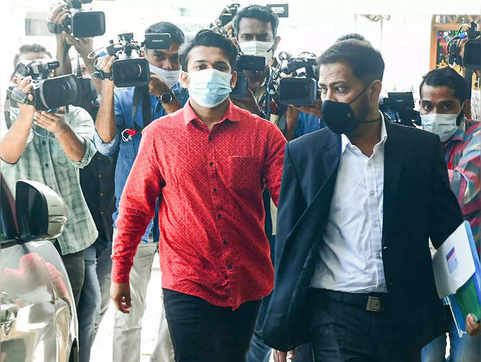 Kochi: Arjun Ayanki arrives at the Kochi Customs office with his lawyer to appea...