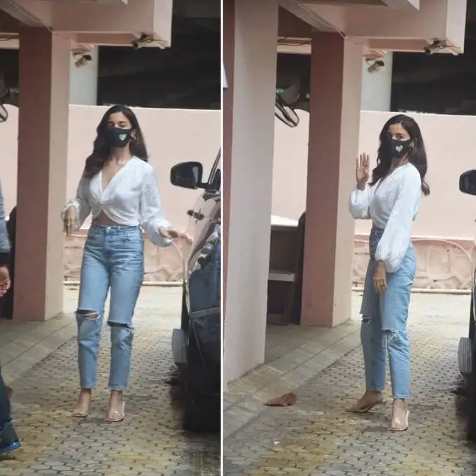alia bhatt, क्रॉप टॉप पहनकर आलिया 