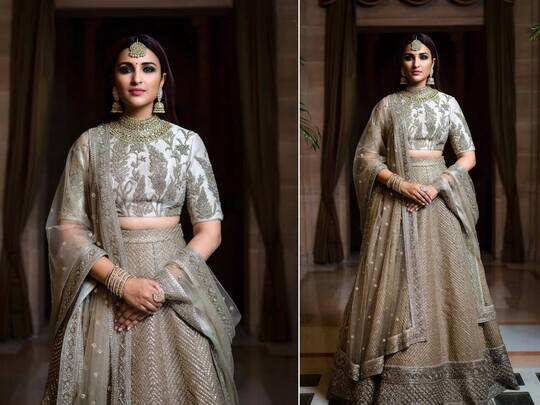 Parineeti Chopra Priyanka Chopra Wedding Look श द क फ क शन थ प र य क च पड क ल क न पर ण त क ह ट अवत र क त ड त रह व द श जनत Navbharat Times