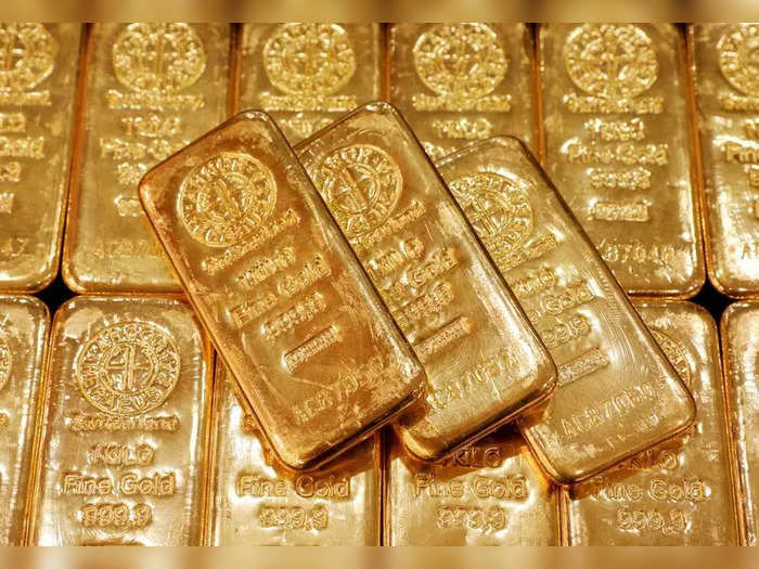 FILE PHOTO: Gold bullion is displayed at GoldSilver Centrals office in Singapore