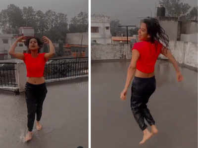 वीडियो: झमाझम बारिश में नाचती दिखीं निया शर्मा, पानी में भींगते हुए छत पर खूब मचाया धमाल 