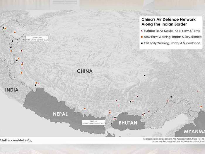 India China Border China Air Defence Surveillance Upgrades Along India Border म स इल र ड र फ इटर ज ट च न न लद द ख स ल कर अर ण चल तक बन ए 35 हव ई क ल Navbharat Times