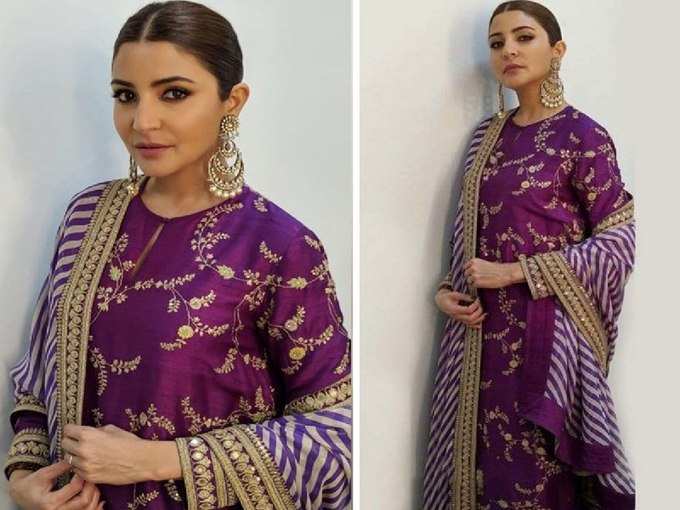 anushka sharma sabyasachi kurta: सब्यसाची का सूट पहन जब इतनी सुंदर बनकर  पहुंची अनुष्का शर्मा, खूबसूरती देख लोगों की टिकी रह गईं नजरें - Navbharat  Times