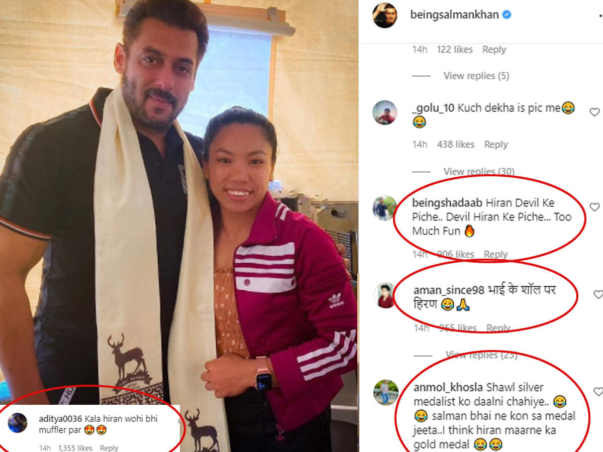 Salman Khan Gets Trolled: Salman Khan gets brutally trolled: Salman Khan  gets trolled After Sharing Picture With Olympic Silver Medalist Mirabai  Chanu: सलमान और मीराबाई चानू की इस तस्वीर को खूब ट्रोल