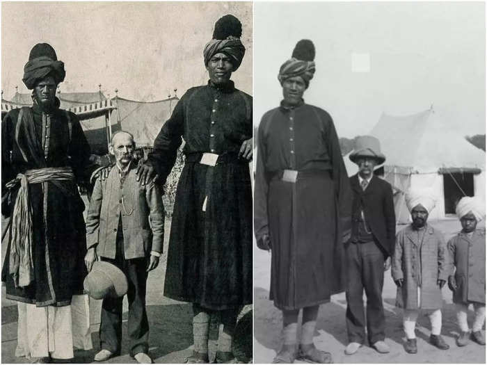 the durbar of 1903 kashmir giants posing with us photographer james ricalton