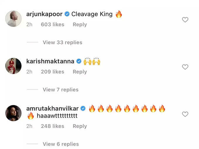 Arjun's comment on Ranveer's post Arjun's comment on Ranveer's post