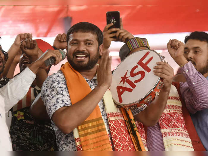 Morigaon: All India Students Federation (AISF) leader Kanhaiya Kumar during a Le...