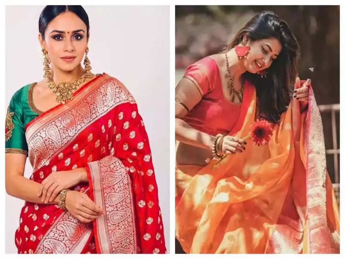 try these fashionable ethnic and western fusion look to look glamorous at ganesh utsav 2021
