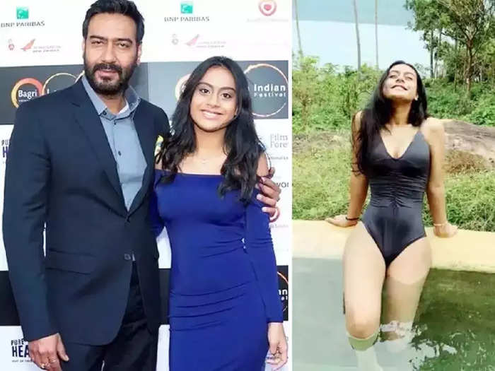 bollywood couple ajay devgn and kajol daughter nysa devgan hot bikini looks viral on social media