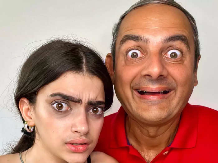 Mr Bean and daughter