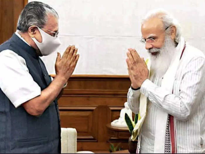CM Pinarayi Vijayan with PM Narendra Modi in New Delhi on Tuesday.