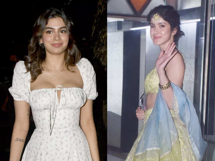 khushi kapoor in crop top and high rise jeans looks much cooler than shanaya kapoor in athleisure