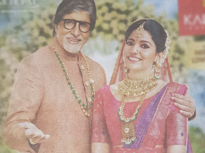 twitter user noticed amitabh bachchans weird hand in this ad photo goes viral
