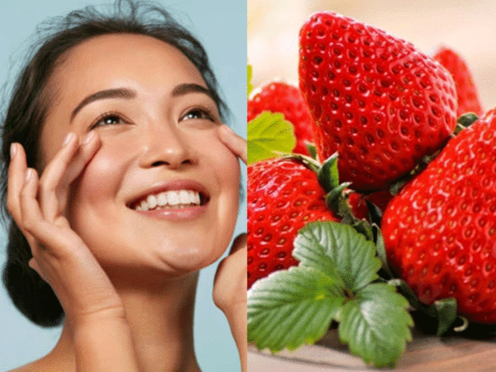 skin rashes fast healing with strawberry instant face pack