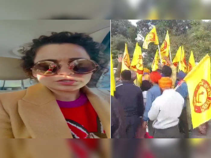 farmers stopped actor kangana ranauts car near ropar and protested against her