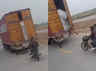 thieves are blowing goods from moving container on nh 52 in mp watch video