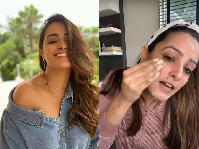 anita hassanandani applies cream by ice to get glowing and younger skin and takes 8 hours of beauty sleep