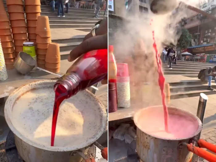 guy tries rooh afza chai in delhi street instantly regrets watch viral instagram reels