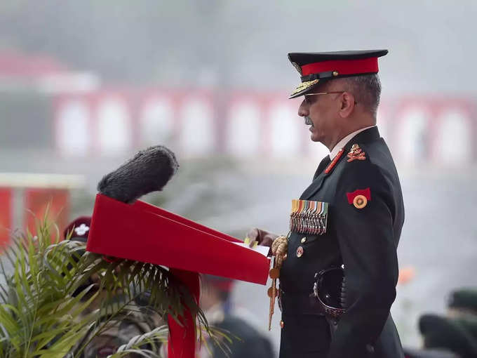 New Delhi_ Army Chief General Manoj Mukund Naravane addresses during the Army Da....