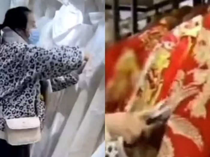 angry woman goes on rampage at bridal salon video goes viral from china