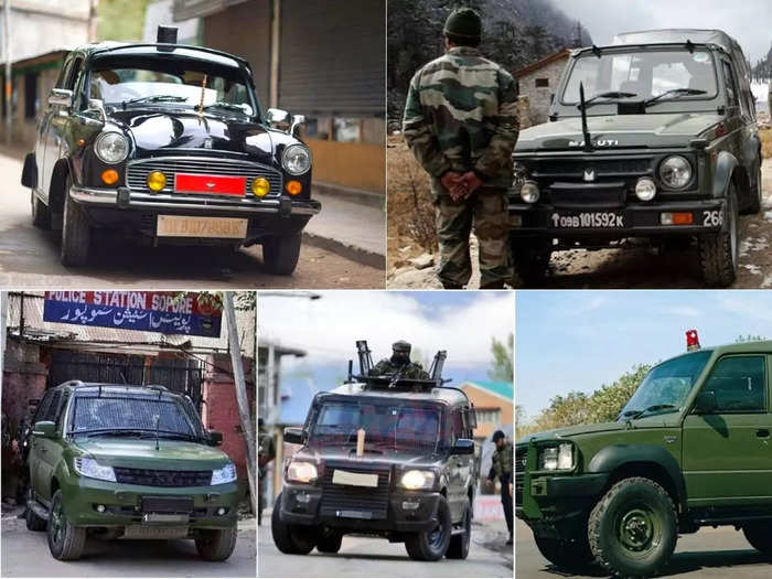 made in india cars in indian army includes maruti suzuki gypsy mahindra scorpio tata sumo hindustan ambassador tata safari storme