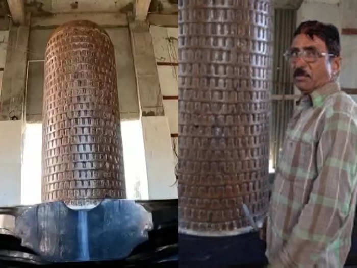 engineer failed illiterate muslim mistry maqbool installed half ton shivling installed in pashupatinath mandir mandsaur see pictures