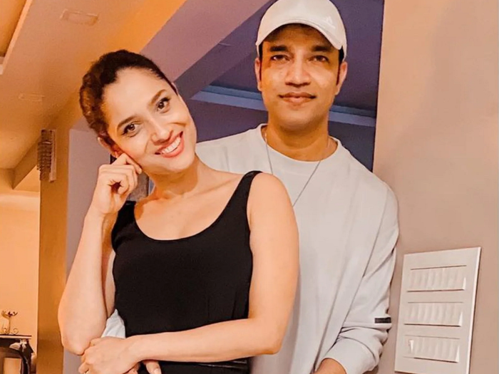 ankita lokhande looks beautiful in white gown dress with husband vicky jain photos viral