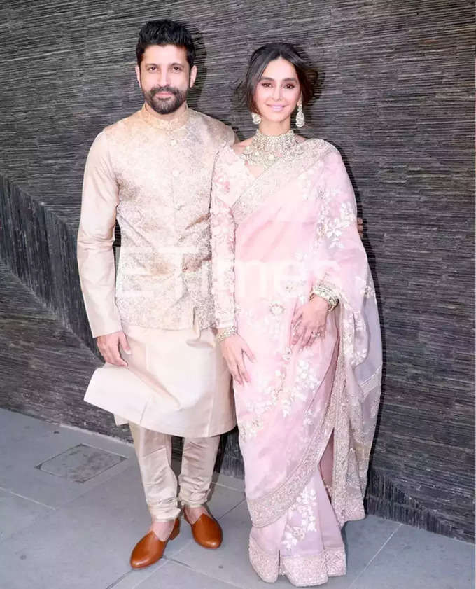 Farhan Akhtar made his first appearance with his wife Shibani Dandekar post their marriage