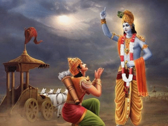 How many people listened to the Bhagavad Gita in the Mahabharata along with  Arjuna?