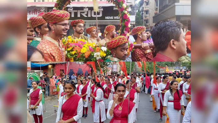 gudhi padwa : गुढी पाडव्याला मुंबईत शोभा यात्रांना सुरुवात