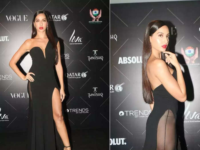 for the dance deewane juniors nora fatehi wore a white feather frock and fans impressed on her hot look and stylish neckline.