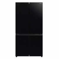 hitachi side by side 638 litres 2 star refrigerator glass black rwb640pnd1gck