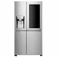 lg side by side 668 litres 2 star refrigerator shiny steel gcx247csav