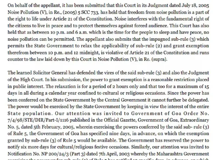 supreme court noise pollution