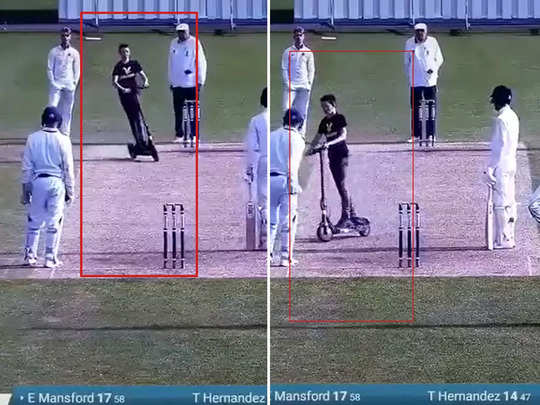 बीच मैदान पर स्कूटर लेकर घुसा बच्चा, रोकना पड़ा क्रिकेट मैच, अजीब घटना का VIDEO वायरल 