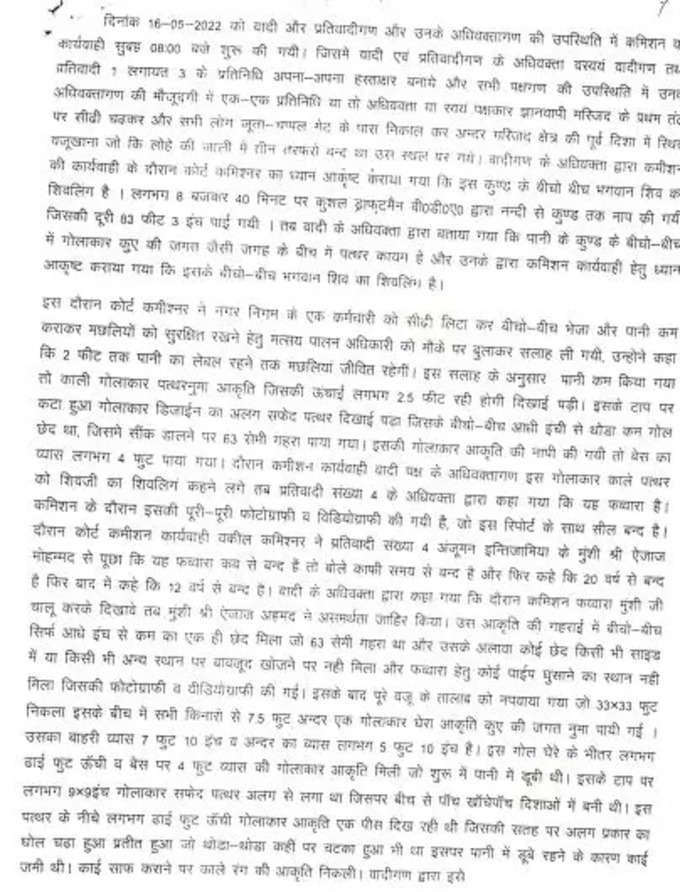 Gyanvapi Masjid Survey Report In Hindi