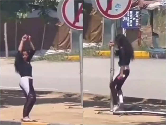 pakistani girl dancing in middle of road but people are angry on these men