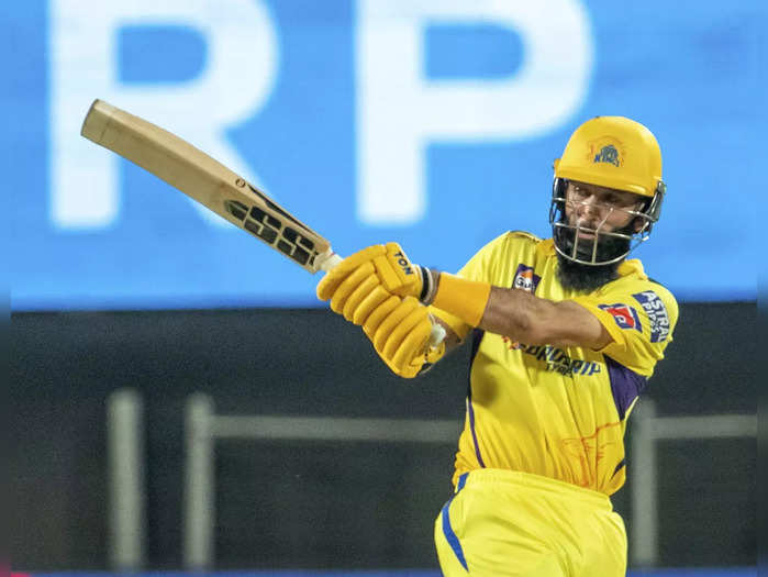 Pune: Moeen Ali of Chennai Super Kings plays a shot during the 49th T20 cricket ...