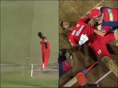 Umran Malik IPL 2022: मयंक अग्रवाल की पसलियों पर लगी उमरान मलिक की तूफानी गेंद, मैदान पर गिरे, काफी देर तक रुका रहा मैच 