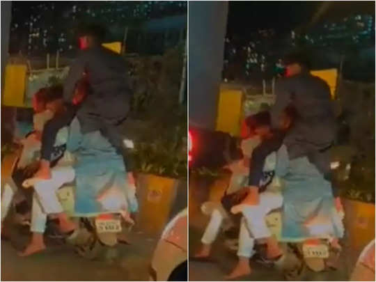 स्कूटी पर बैठे थे 6 दोस्त, एक लड़के को कंधे पर बैठाया, मुंबई पुलिस तक पहुंची बात 