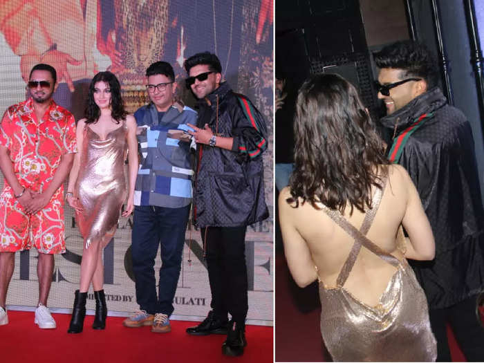 divya khosla kumar sizzles in golden backless dress for designer success bash fans go crazy to get selfie with her