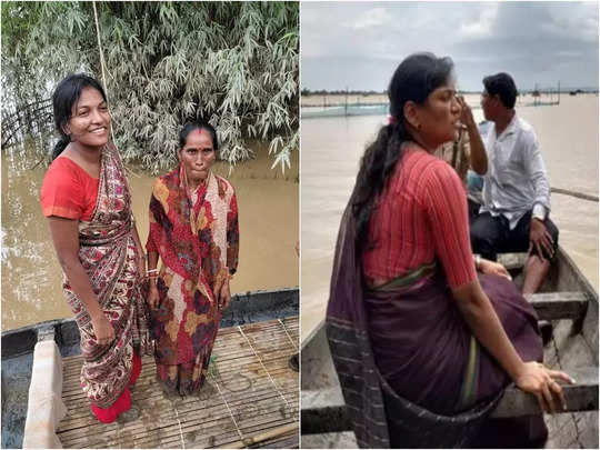 असम बाढ़: नाव से गांवों में पहुंची, फिर कीचड़ में उतरकर लोगों की मदद करती दिखी महिला IAS 