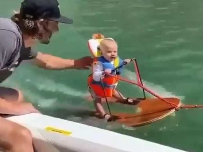 baby surfing