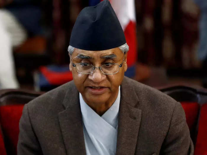 FILE PHOTO_ Nepalese Prime Minister Sher Bahadur Deuba announces his resignation in Kathmandu.