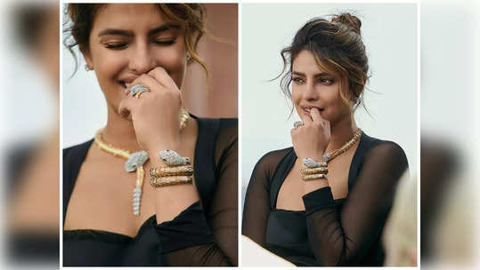 Priyanka Chopra Bulgari Ad : प्रियंका चोप्राचा नवा लूक, ब्लॅक बॉडीकॉन ड्रेस आणि मेसी हेअरडोमध्ये खास फोटोशूट