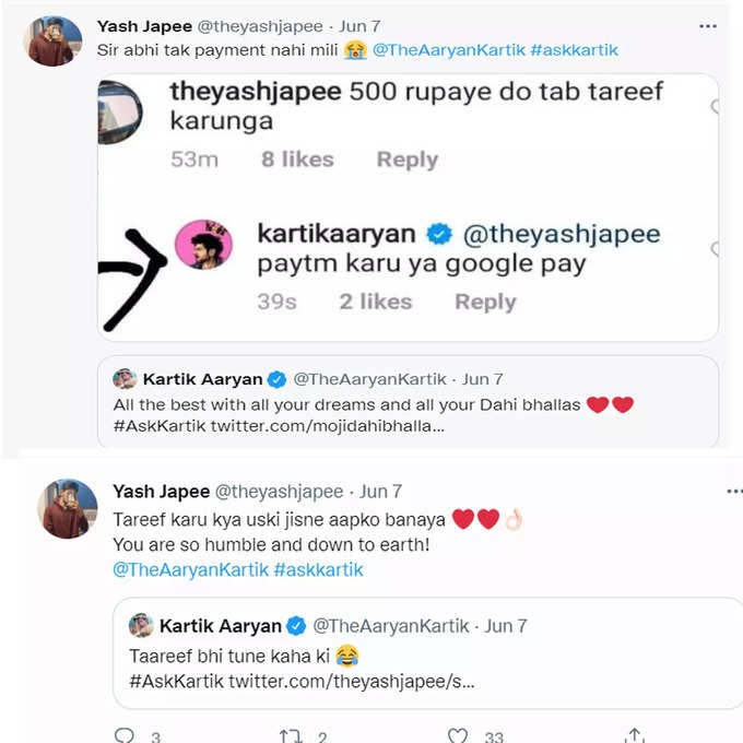 kartik aaryan fan chat
